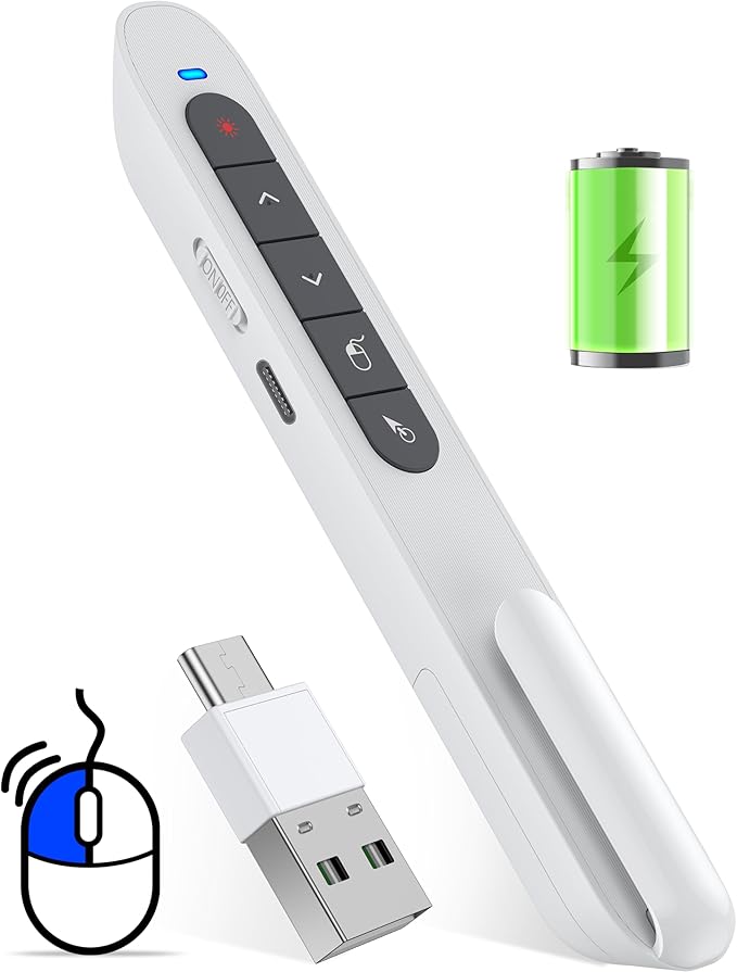 Air Mouse Clicker for Presentation Rechargeable Presenter Clicker Remote for by HEYLACOOLX