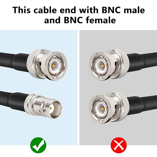 MOOKEERF BNC Male to BNC Female Coaxial Cable 50 ohm RG8X Coax Ultra Low Loss - Image 2