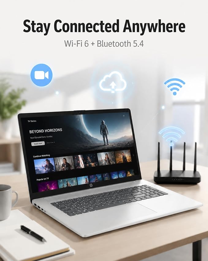 HP 17 Inch FHD Laptop Computer for Business & Students 16GB RAM 512GB SSD | AMD Ryzen 5 7430U Processor, 17.3 inch FHD IPS Display, Windows 11 Pro, Copilot AI Key, Fast Charging, Wi-Fi 6 - Image 6