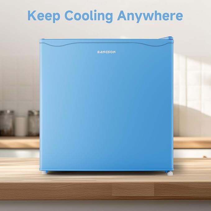 1.7 Cu.Ft Mini Fridge with Freezer for Dorm Office,Blue | Compact Refrigerator Office, Energy Saving Small Fridge Reversible Single Door, Low Noise for Bedroom Small Apartment - Image 9