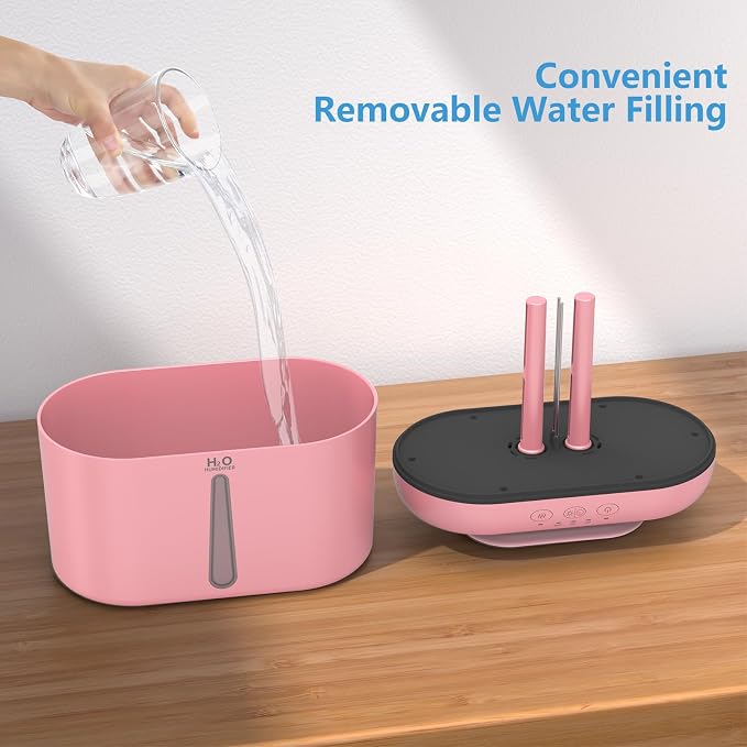 SZO Humidifiers for Bedroom, 2.5L Capacity, Auto Shut-Off, Easy to Fill & Clean, 16 dB Quiet Ultrasonic Humidifier for Large Room, Plants, Baby Nursery, Indoor, Night Light（Pink） - Image 7
