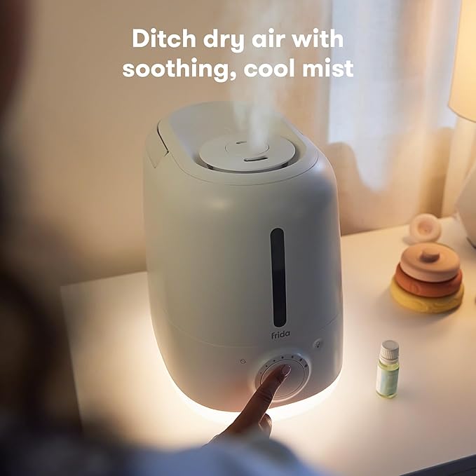 Frida Baby 3-in-1 XL Top Fill Humidifier for Bedroom, Cold & Flu Relief, 6L Tank Cool Mist Humidifier + Diffuser for Large Rooms, Mold Resistant, Nightlight, Auto-Off, Quiet, Essential Oil Diffuser - Image 2