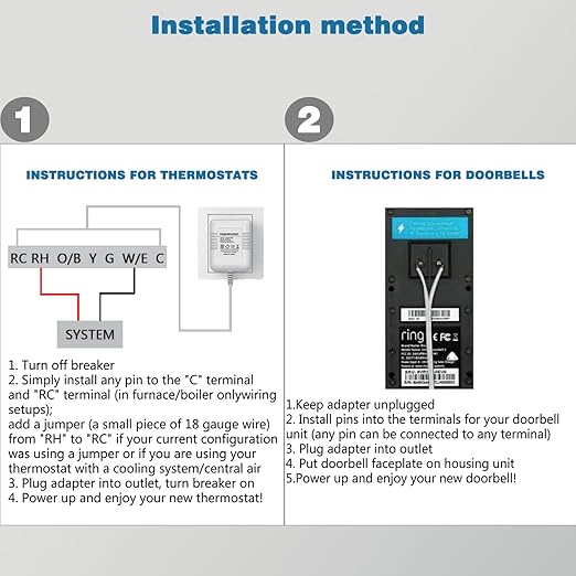24V Transformer C Wire Adapter for All Versions of Ring Doorbell, Eufy E340 - Image 5