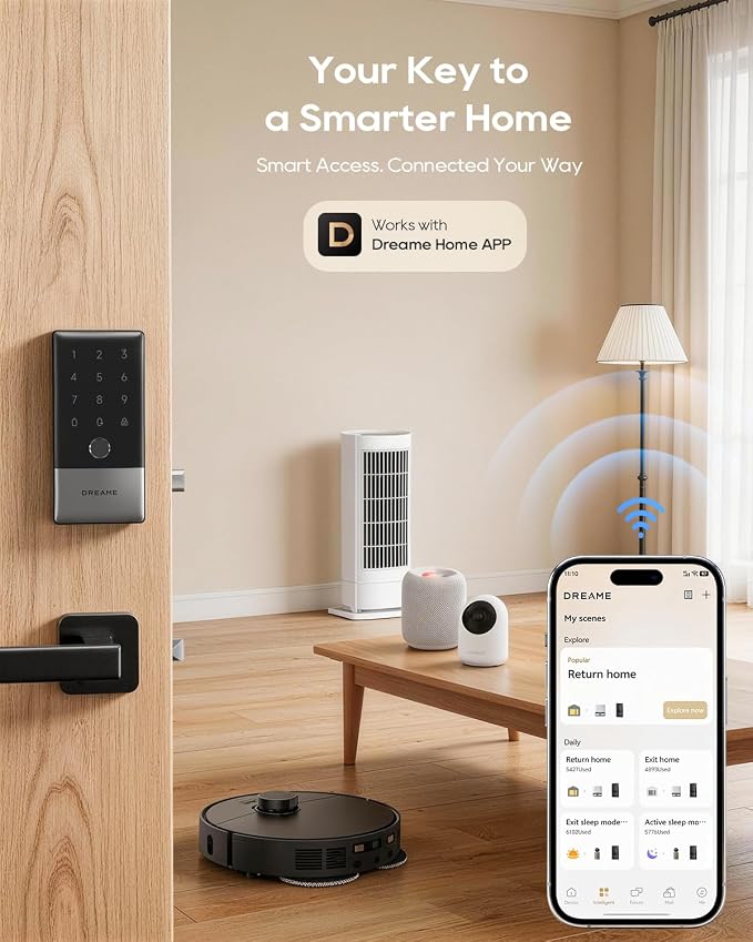 DREAME Wi-Fi Smart Door Lock for Front Door A10, Matter Over Thread, Works - Image 7