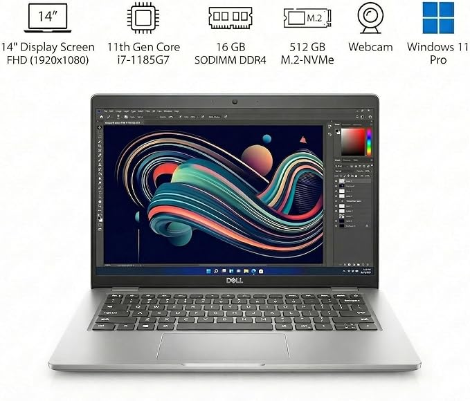 Dell Latitude 5420 14-Inch 1920 x 1080 FHD Laptop, Core i7-1185G7, 16GB DDR4 RAM, 512GB M.2 NVMe SSD, Thunderbolt 4, HDMI, Windows 11 Pro, Webcam, Business Laptop (Renewed) - Image 2