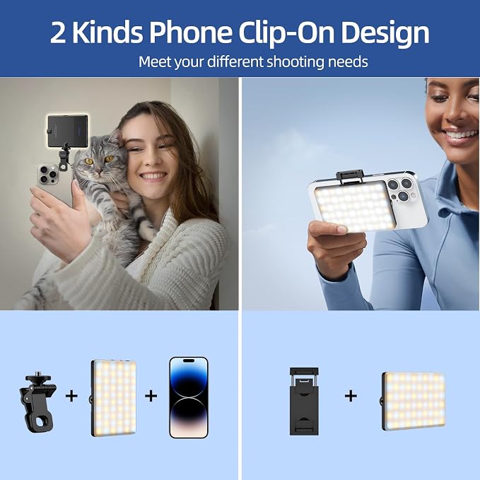 Led Selfie Light, Phone Clip, 3000mAh Rechargeable, Photo Light - Image 4