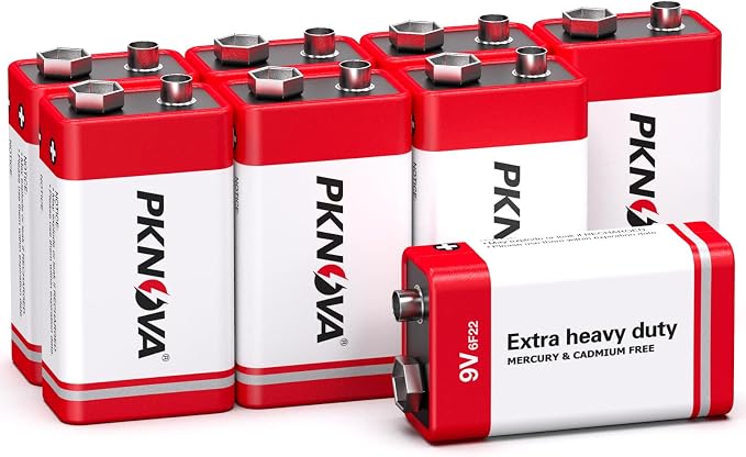 PKNOVA 9V Batteries Carbon 9 Volt Battery by Pknova