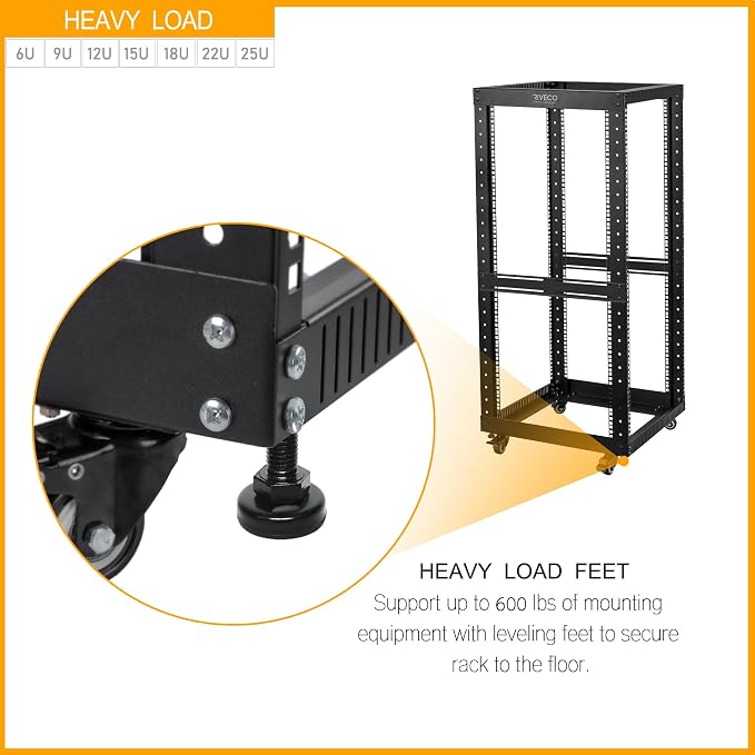 RIVECO 6U Open Frame Server Rack - Image 5
