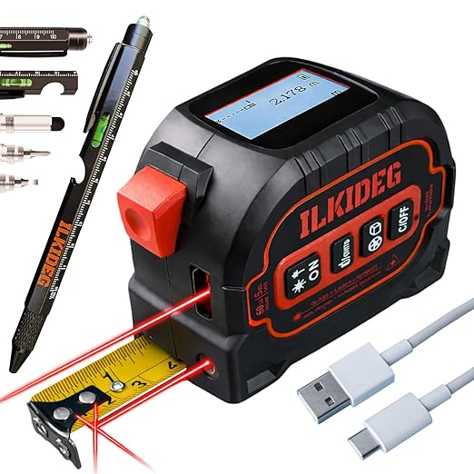 4-in-1 Digital Laser Tape Measure by ILKIDEG