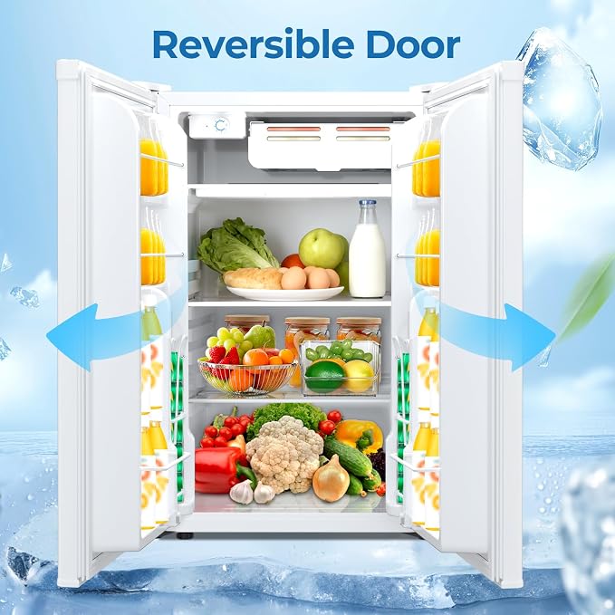 Electactic 4.5 Cu.ft Mini Fridge with Freezer, Compact Refrigerator with Reversible Single Door, Adjustable Thermostat, Low Noise, Energy Efficient for Office, Dorm, Bedroom, Apartment White - Image 5