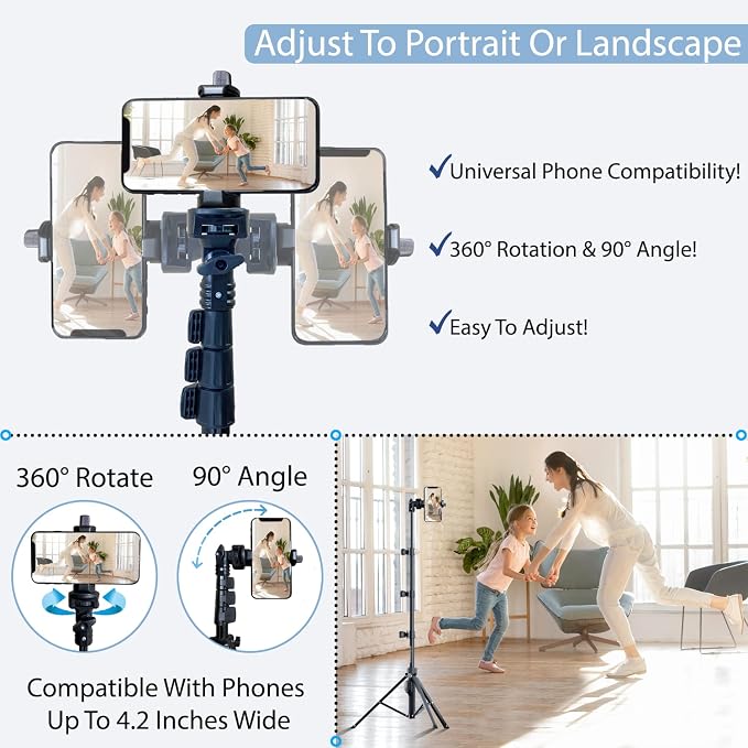 Fugetek 51" Professional Selfie Stick Tripod, 100% All Aluminum Stick & Legs - Image 5