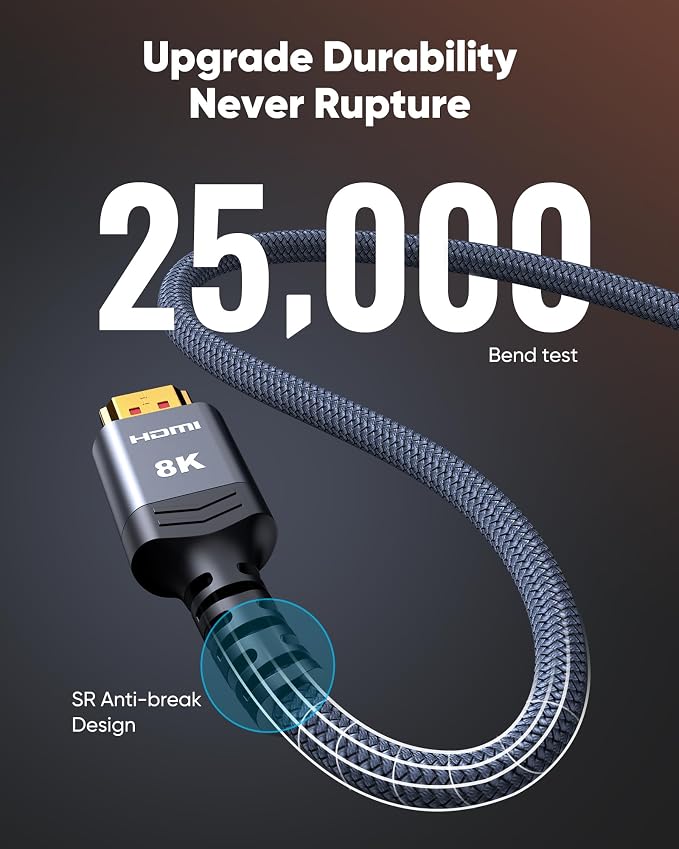 Highwings 8K60HZ HDMI Fiber Optic Cable 2.1 100FT Long, Unidirectional 48Gbps - Image 5