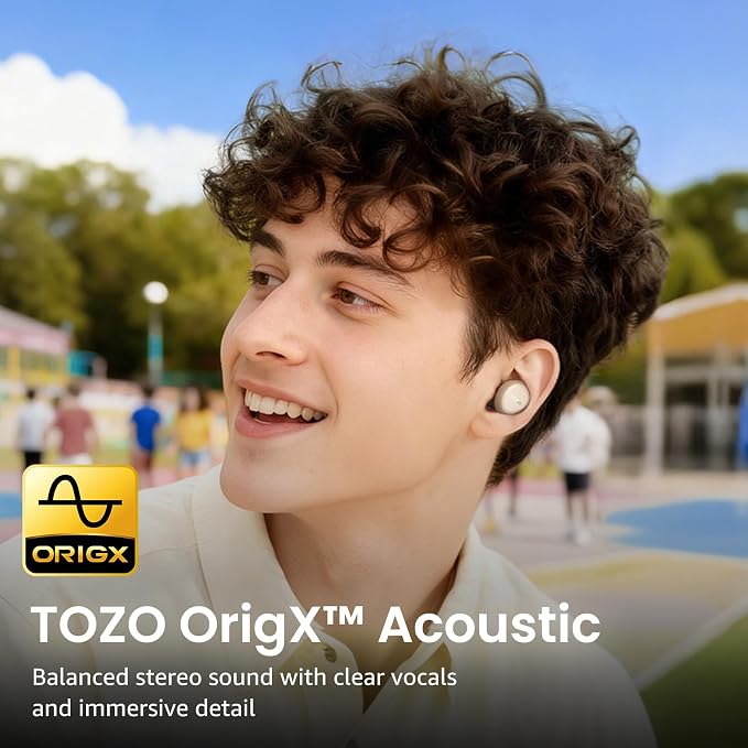 TOZO A1 Wireless Earbuds Bluetooth 5.3 Light Weight in Ear Headphones | IPX5 Waterproof, 2 Mics for AI Calls, Immersive Premium Sound Bass Ear buds with Charging Case, 32 Presets EQ via TOZO App - Image 6