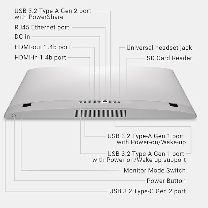 Dell 23.8" All-in-One Desktop, FHD, Intel Core 5 120U, Windows 11 Home | Intel Graphics, 512GB SSD, 16GB DDR5, Dolby Atmos Speakers, Wi‑Fi 6E, Keyboard & Mouse, EC24250 - Image 8