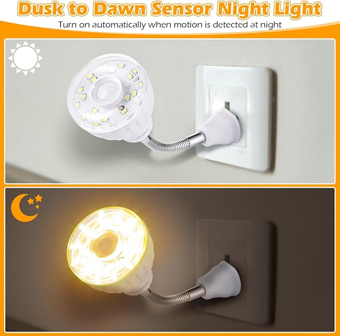 Yahenda 3 Pack Motion Activated LED Night Light Plug in Smart Dusk Dawn Sensor - Image 4