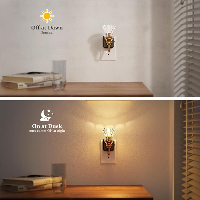 JandCase Night Light, Dimmable Floral Glass LED Nightlight, 0-100 LM Flower - Image 2