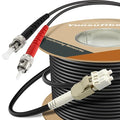 330ft / 100m Outdoor Armored OD-5mm OM1 LC to ST Fiber Cable, LC-ST Fiber Optic by Yunsufiberpro