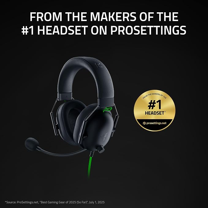 Razer BlackShark V2 X Gaming Headset: 7.1 Surround Sound - 50mm Drivers - Memory Foam Cushion - For PC, PS4, PS5, Switch - 3.5mm Audio Jack - Black | 7.1 Surround Sound, 50mm Drivers, Cardioid Mic, Lightweight, Memory Foam, Noise Isolating Earcups, for... - Image 2