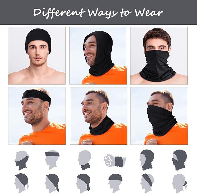 Geyoga 6 Pieces Summer UV Protection Cooling Neck Gaiter Face Clothing Neck - Image 3