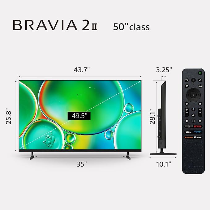 Sony 50 Inch BRAVIA 2 II LED 4K HDR Smart GoogleTV (K-50S20M2) | Exclusive Features for PlayStation®5, Motionflow XR, 4K Processor X1 with 4K X-Reality PRO, Triluminos Pro - Image 5