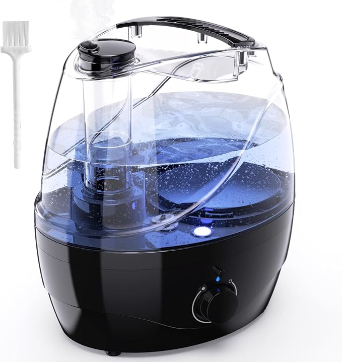 Humidifiers for Bedroom and Large Room, 2.2L Cool Mist Humidifier for Baby, 30 Hours with Whisper-Quiet Operation, Adjustable 360° Rotation Nozzle, Night Light Function, BPA Free by Hocyhaoder