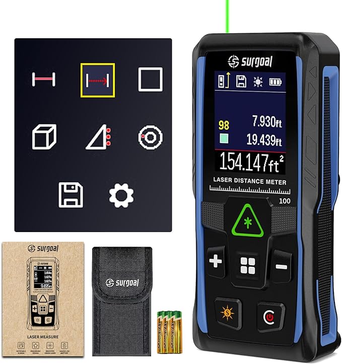 328Ft Green Laser Distance Meter – Digital Laser Measure by SGSURGOAL