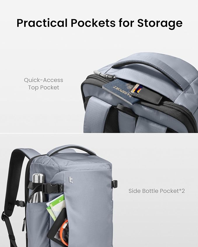 tomtoc Travel Backpack 28L, TSA Friendly Flight Approved Carry-on Luggage - Image 7