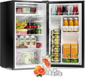 3.2 Cu Ft Mini Fridge with Freezer, Single Door Upright Freezer | Energy Efficient, Large Capacity, Reversible Door, ETL Certified, Small Refrigerator for Bedroom, Office & Dorm, Silver by Frostorm