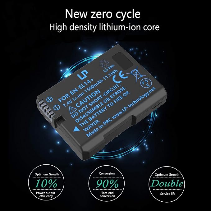 LP EN-EL14 EN-EL14a Battery Rechargeable, 1500mAh Battery Compatible - Image 4