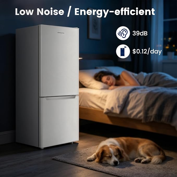 Apartment 7.1 Cu.Ft Refrigerator with Bottom Freezer Cream White | Office Fridge with Bottom Freezer, Large Capacity, Energy Saving, Adjustable Thermostat, Low Noise - Image 6