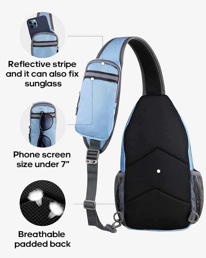 WATERFLY Sports Crossbody Sling Backpack Sling Bag Chest Bag Daypack - Image 5