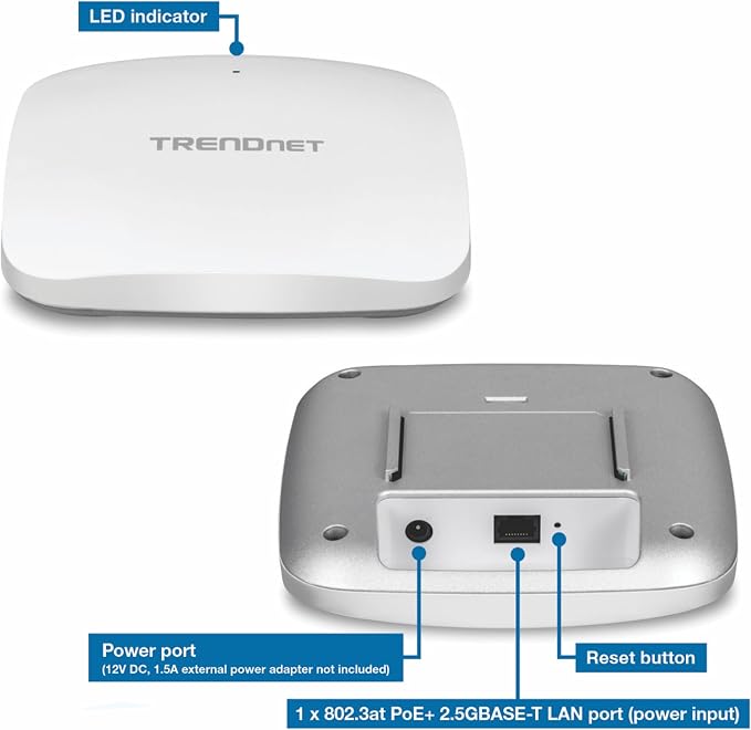 TRENDnet AX5400 Dual Band WiFi 6 PoE+ Access Point, TEW-925DAP, 1 x 2.5GBASE-T - Image 10