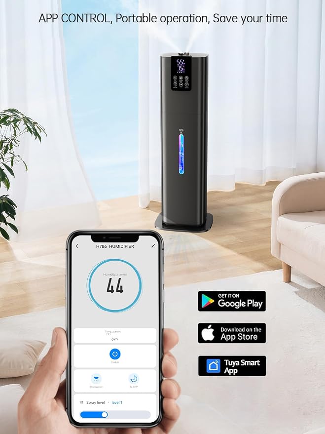 8L Smart Humidifier for Large Room Bedroom, Cover up to 505ft², Easy Top Fill, Remote & APP Control, Aroma Box, RGB Light, Last 48 Hours Suitable for Indoor Plant, Office, Home - Image 2