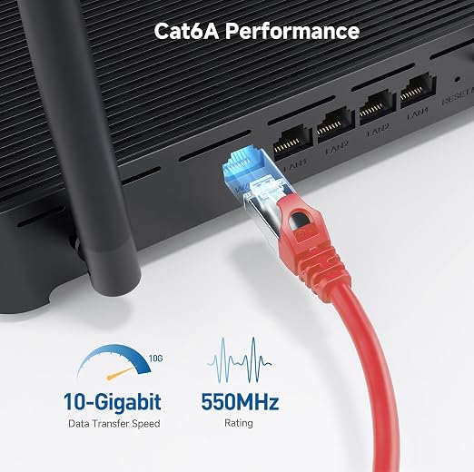 Cable Matters 10Gbps Snagless Short Shielded Cat 6A Ethernet Cable - 1ft - Image 4