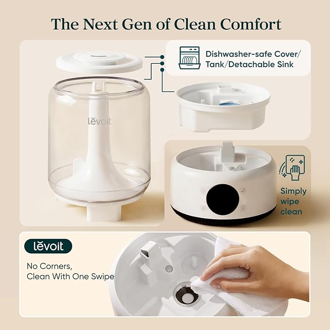 LEVOIT Smart Humidifiers for Bedroom, 4.2L Top Fill for Large Room with 42H Runtime, Dishwasher Safe Easy to Clean, 21dB Cool Mist for Baby, Plants, APP/Voice Control, Scene Mode With Light & Music - Image 6