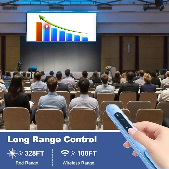 QUI Presentation Clicker with Volume Control, 2.4GHz USB Wireless Presenter - Image 6
