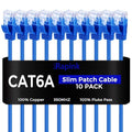 Rapink Patch Cables Cat6a 20ft Slim, Cat6a Ethernet Patch Cable 10G Support by Rapink