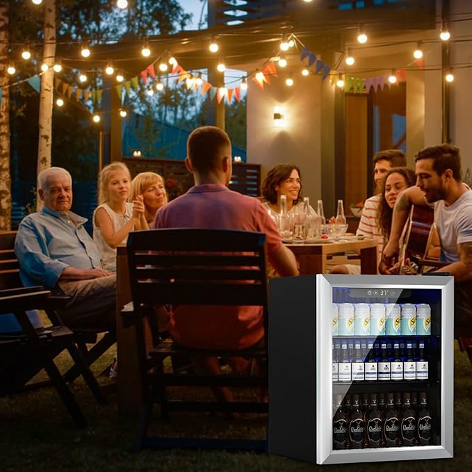 DOGHLY 1.7 Cu.ft Mini Fridge Glass Door, 72 Cans Beverage Refrigerator | Drink Fridge for Soda Beer Wine, Digital Temperature Control, Removable Shelf, Quiet Beverage Cooler for Office, Dorm, Bar - Image 6