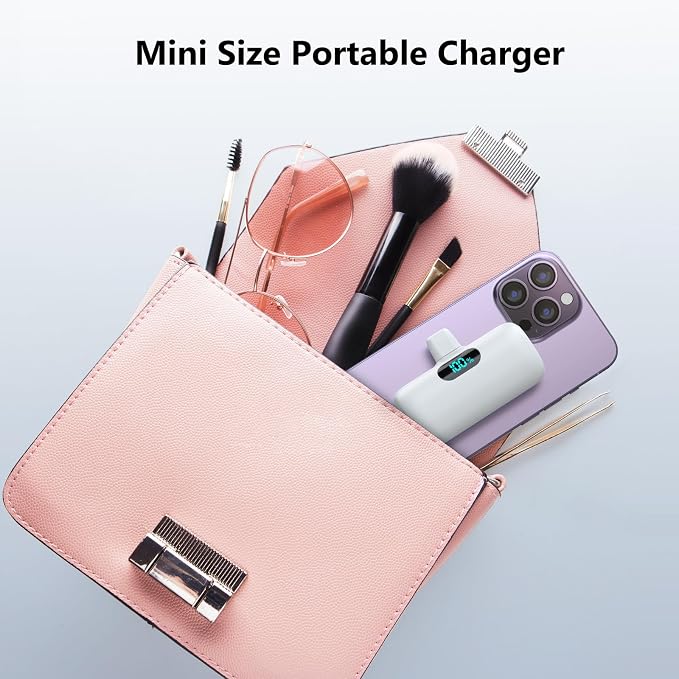 Mini Portable Charger USB C Power Bank,Upgraded 5000mAh PD Fast Charging Battery Pack Built-in USB-C Connector Travel Essential for iPhone17/17Pro/17Pro Max/Air/16 Plus/16Pro Max/15 Series,Android etc - Image 4
