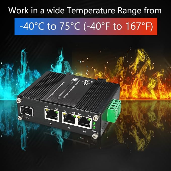3 Ports PoE Ethernet Switch Mini Industrial Gigabit 10/100/1000T RJ45 and - Image 7