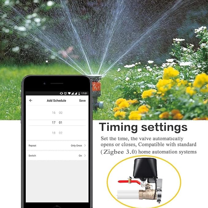 Jinvoo Zigbee Water Valve, Smart Water Valve, Sprinkler Controller, Electric - Image 6