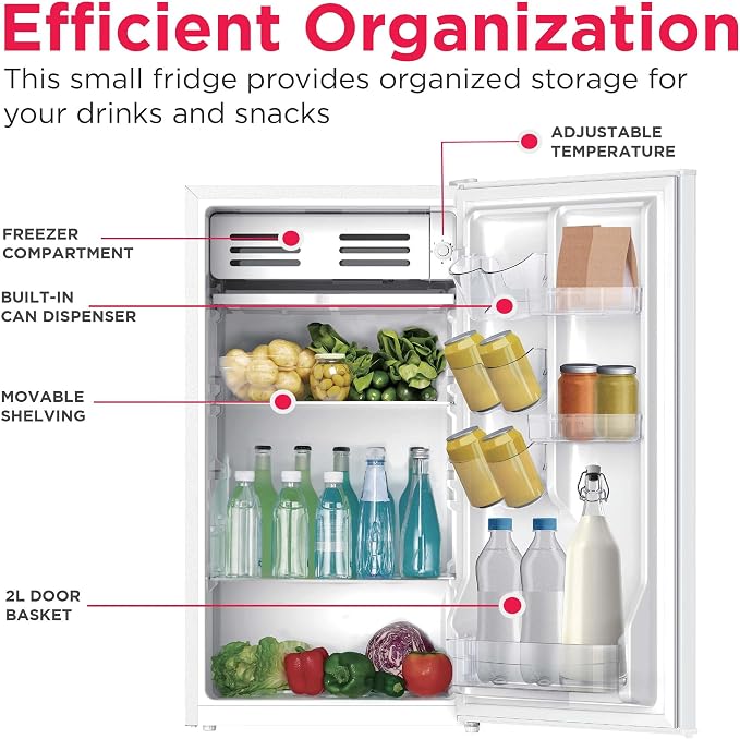 Frigidaire EFR331-WHITE 3.2 Cu ft Eraser Board Mini Compact Dorm Fridge (White) - Image 4