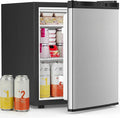 Antarctic Star Mini Fridge with Freezer, Rated 1.6 cu.ft, Small Upright Refrigerator with Removable Shelves, 7 Adjustable Thermostat, Low Noise for Bedroom/Apartment/Office,Silver by AntarcticStar