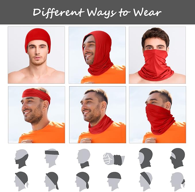 Geyoga 6 Pieces Summer UV Protection Cooling Neck Gaiter Face Clothing Neck - Image 3