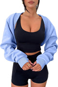 Zwurew Women's Bolero Shrug Long Sleeve Cropped Sweatshirt by Zwurew