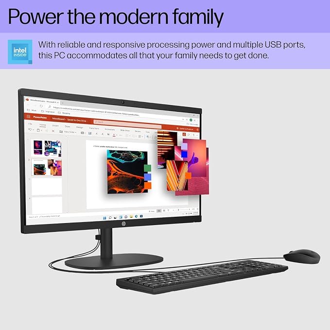HP 2025 22" FHD All-in-One Desktop Computer • The New Version for Everyday Use • Latest 13th Gen Intel Quad-Core CPU • 8GB DDR5 • 128GB Storage • HDMI • Type-C • Wi-Fi • HD Webcam • Win11 Pro • Black - Image 2