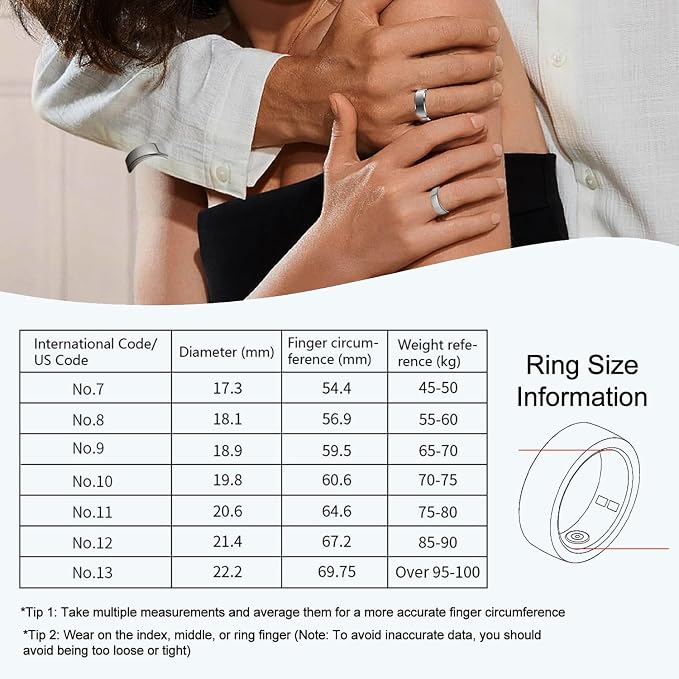 Smart Ring for Women Men, No Subscription Fee, Fitness Tracker Ring - Image 2