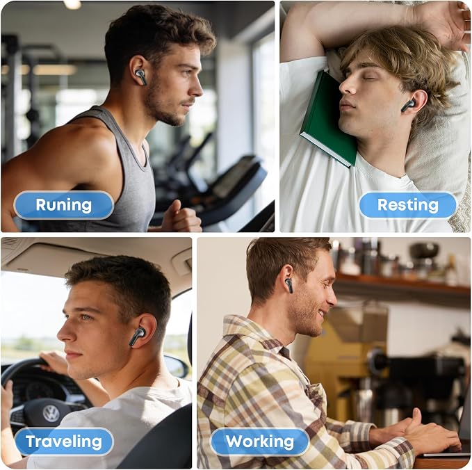 Wireless Earbuds Bluetooth 5.4 Headphones, Noise Cancelling Mic Ear Buds with 50H Playback, LED Digital Display, IPX7 Waterproof Earphones for Office/Running/Workout - Image 5