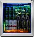 Tehanld Lighted Beverage Refrigerator, 68-Can Gaming Mini Fridge | RGB illuminated glass door, 1.8 cu.ft, 35-65°F digital control, quiet drink cooler for bedroom, game room, home bar by Tehanld