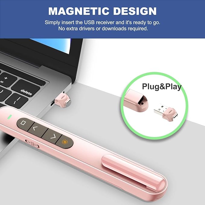 QUI Presentation Clicker with Volume Control, 2.4GHz USB Wireless Presenter - Image 5